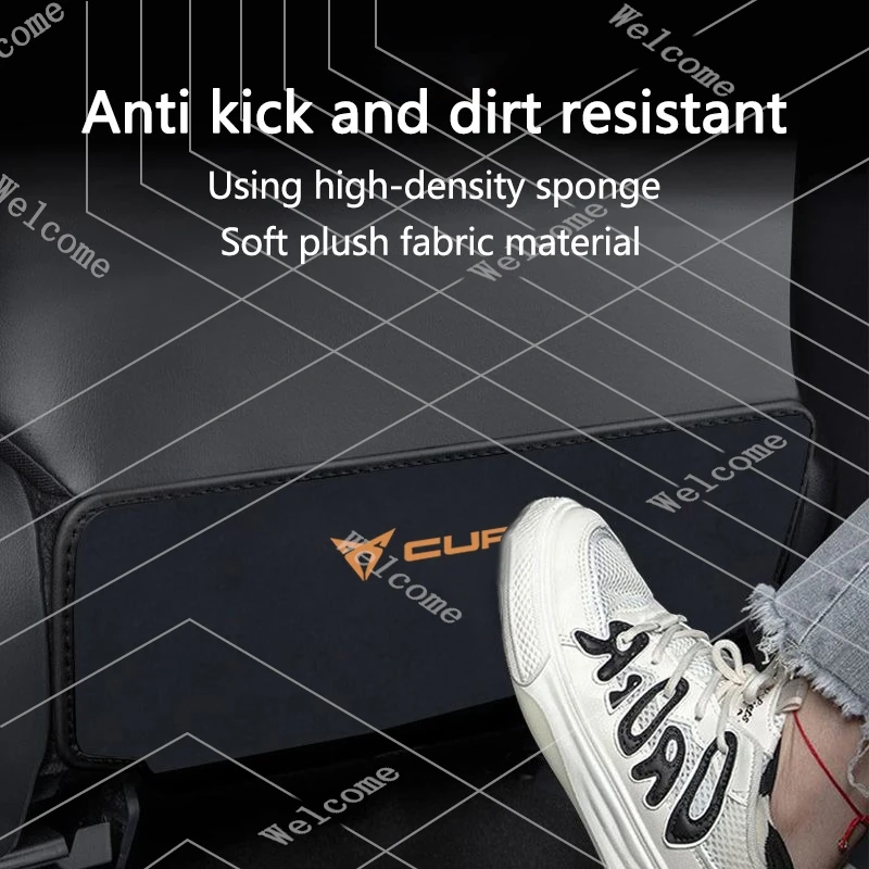 1pc Car Anti Kick Pad Seat Back Protector Anti Dirty Mat Styling For Seat Cupra Ateca Born Leon IBIZA Raval Formentor valve core