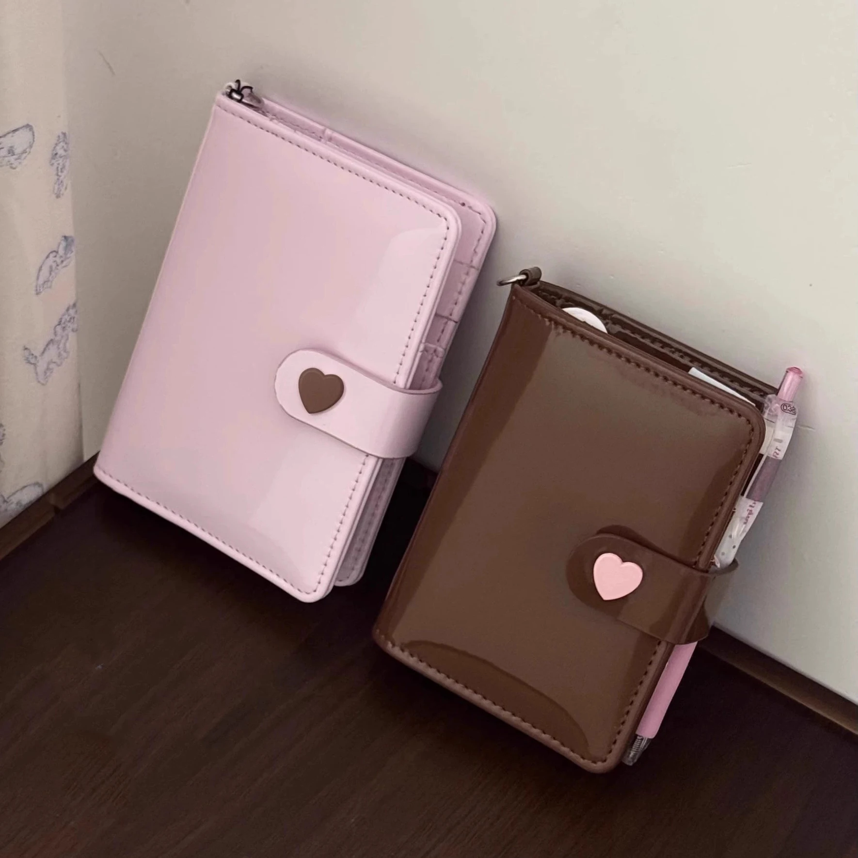 Love M5, глянцевый маленький блокнот из лакированной кожи с отрывными листами, простой однотонный портативный блокнот с расписанием для девочек, фотоальбом