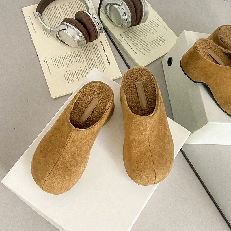 Новые тапочки Lazy Baotou на платформе 2025, женские хлопковые швабры Новые тапочки Lazy Baotou на платформе 2025, женские хлопковые швабры