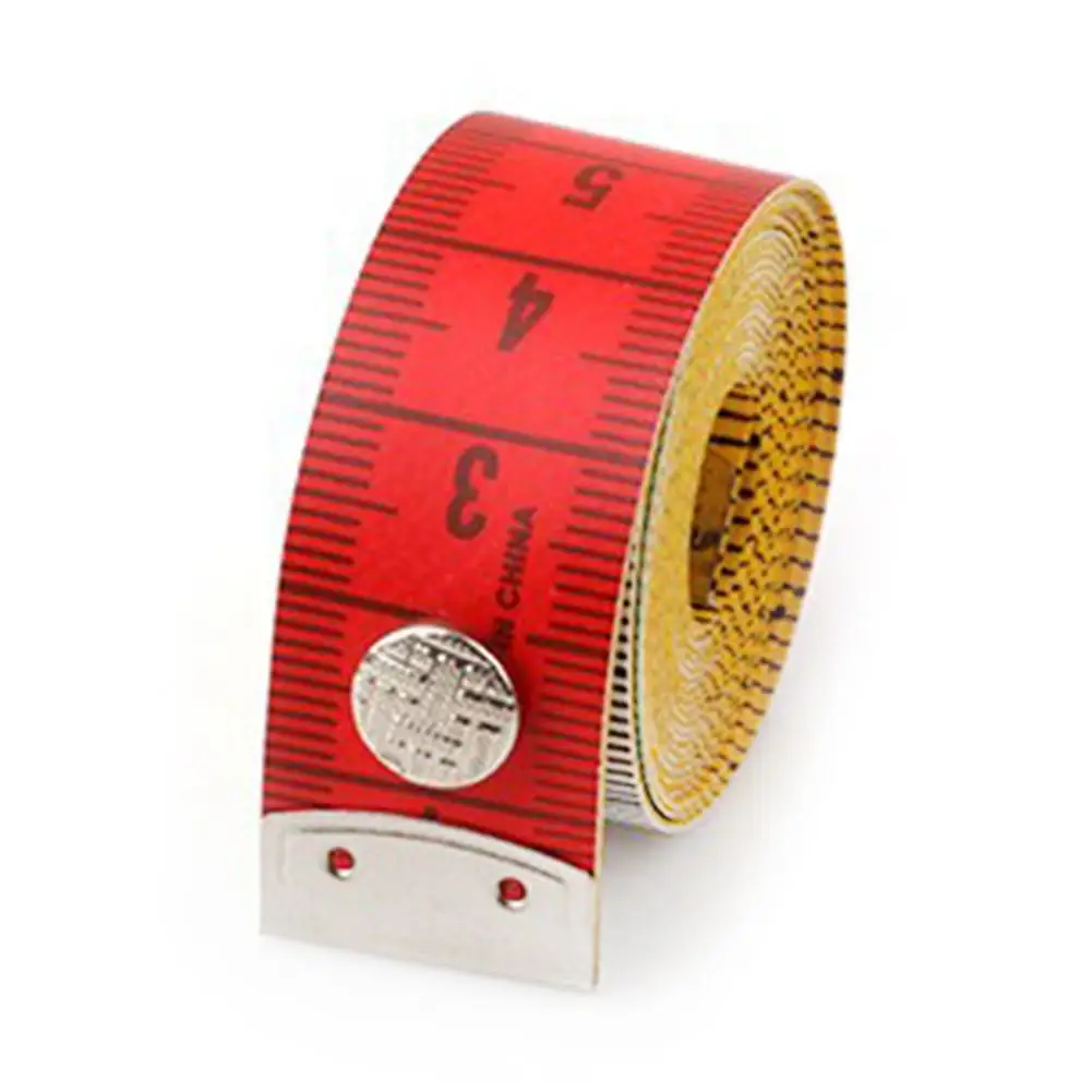 150cm  Mini Leather Body Measuring Ruler Sewing Cloth Tailor Tape Measure Soft Flat Ruler with Button Measuring Tape