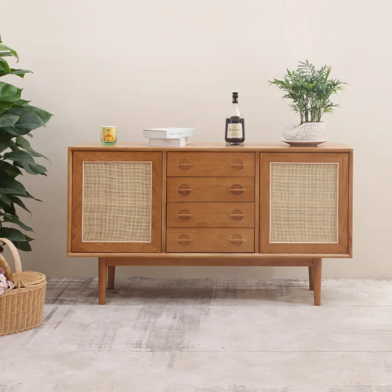 Living room solid wood dining side cabinet wooden retro silent wind hotel bed and breakfast storage cabinet Xu Xuangguan cabinet