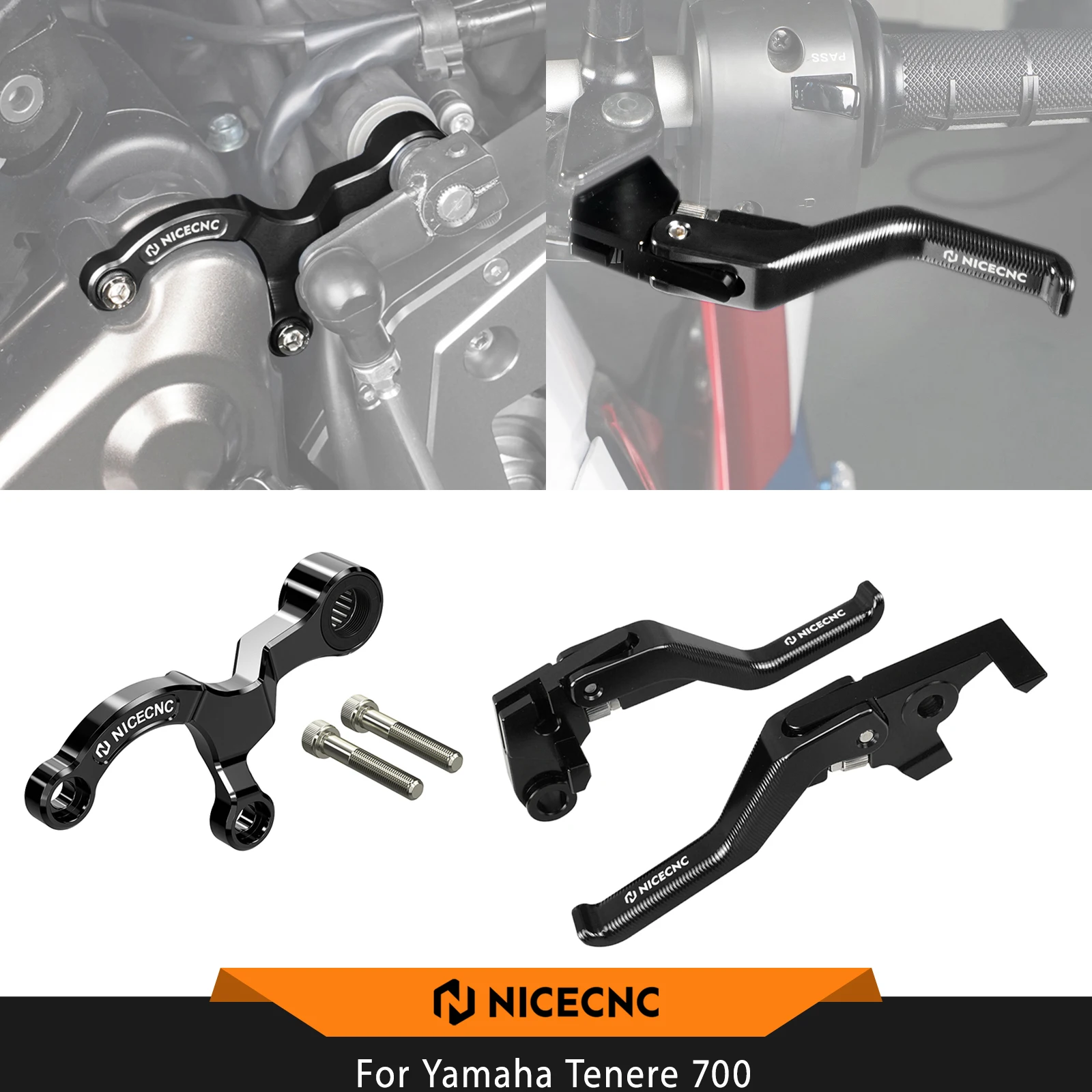 Image of NICECNC Für Yamaha Tenere 700 /XTZ700 2019-2024 XSR700 18-2023 Kurzer Brems- und Kupplungshebel Schaltstabilisator Tenere 700 Zubehör