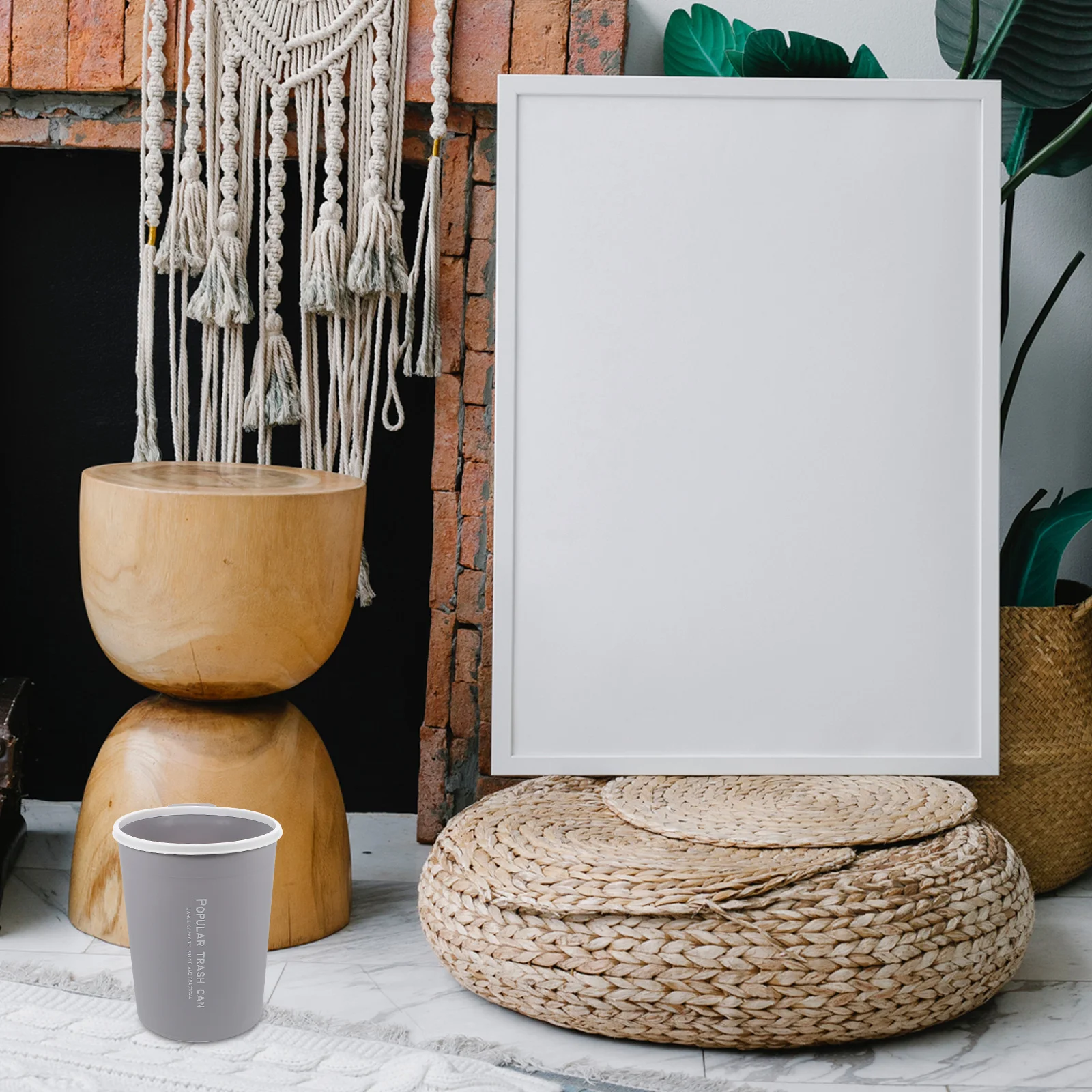 

1Pcs Trash Can Round Waste Paper Basket Large Capacity Environmentally Friendly Odorless for Kitchen Bathroom Home Use