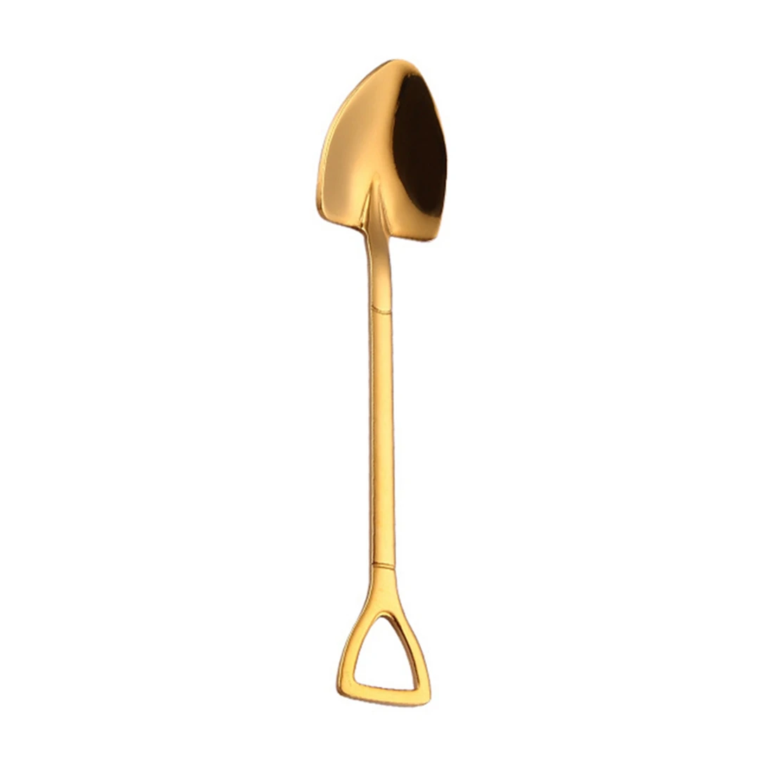 Gold stainless steel 304 small shovel spoon design gold-plated tableware coffee spoon ice cream soup delicate stirring spoon