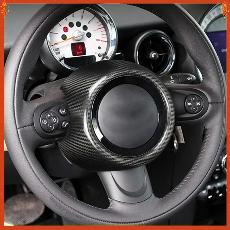 

For MINI COOPER R55 R56 R57 R58 R60 R61 Real Dry Carbon Fiber Steering Wheel Cover Sticker Parts modification Accessories