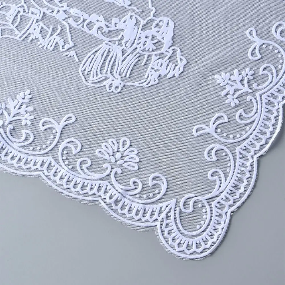 

Elegant Embroidered Flower Lace Scarf Breathable Mesh Lightweight Female Headscarf Long Sunscreen Shawl Summer