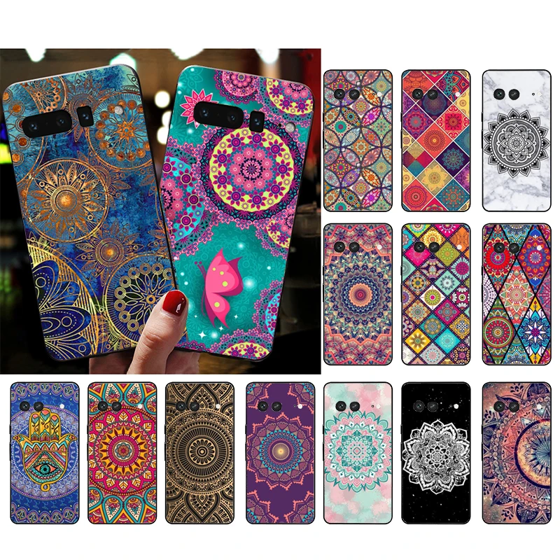 Phone Case for Google Pixel 8 7 Pro 7a 6A 6 Pro 5A 4A 3A Pixel 4 XL Pixel 5 6 4 3 3A XL Mandala flower totem