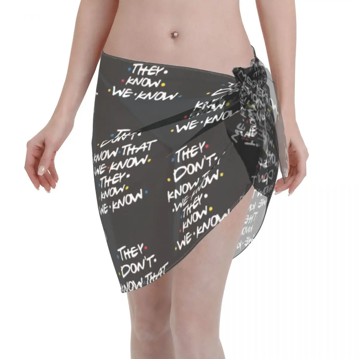 

Custom For Swimwear Friends Quote Women Short Sarongs Beach Wrap Women Beach Bikini Wrap Sarongs Swimsuit Coverup