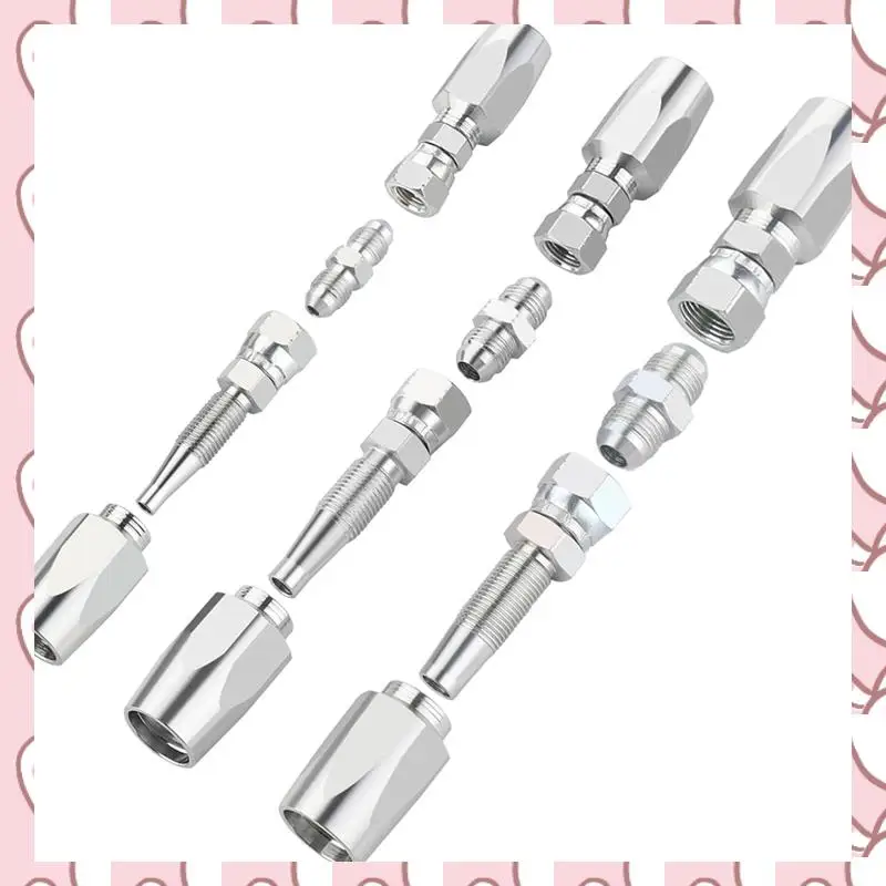 

HHTL 4PCS Hydraulic Fittings, Reusable Hydraulic Hose Repair Fittings Kit, 1/2Inch 3/8Inch 1/4Inch