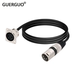 0.3M-15M 3 Pins XLR Cable D-Type XLR Female Panel to XLR Male Connector Pass Through OFC Copper Shielded Cable for Microphone