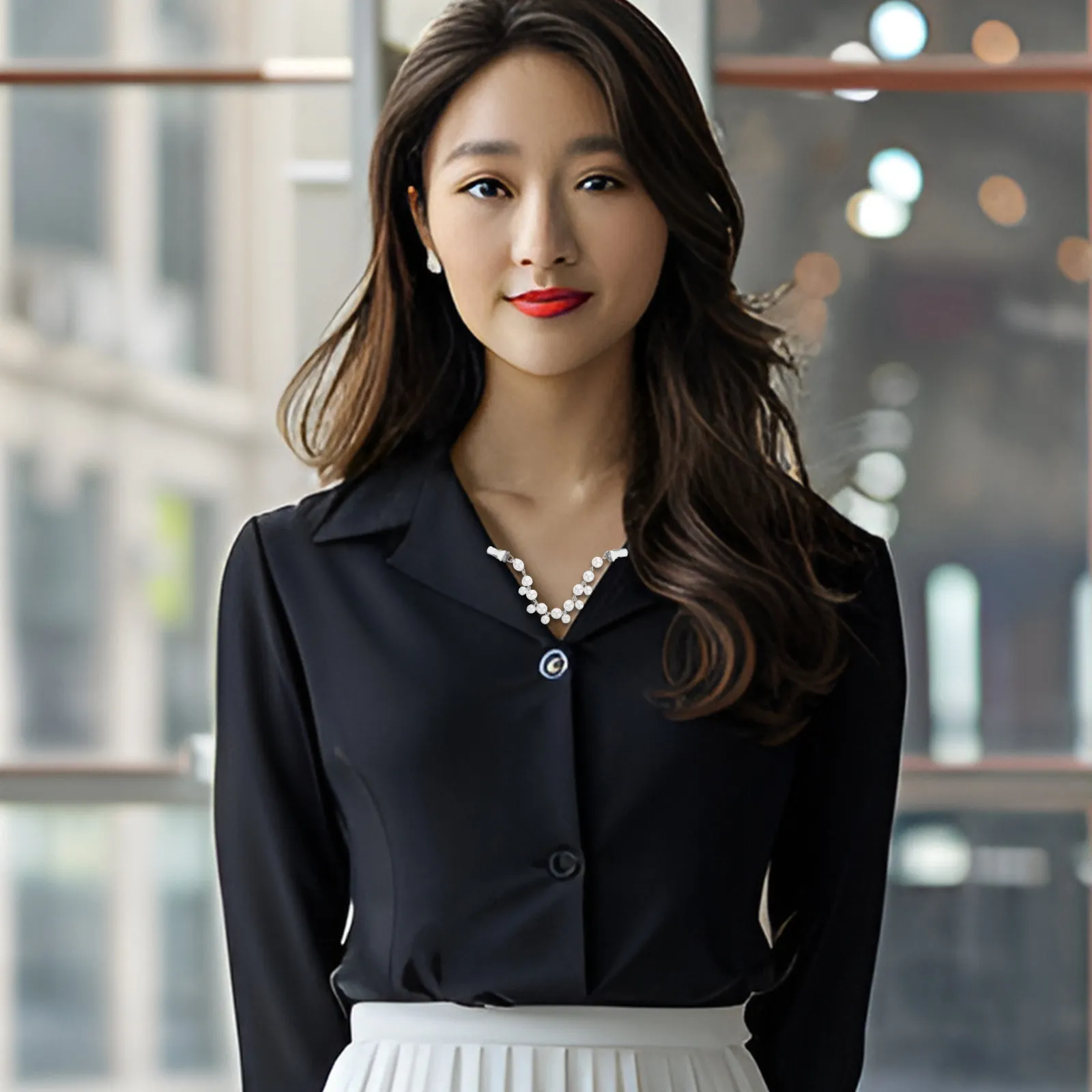 Collar Clip Clips for Women Cardigan Sweater Cinch Dresses Cloak Brooch Chain Clasp Clasps