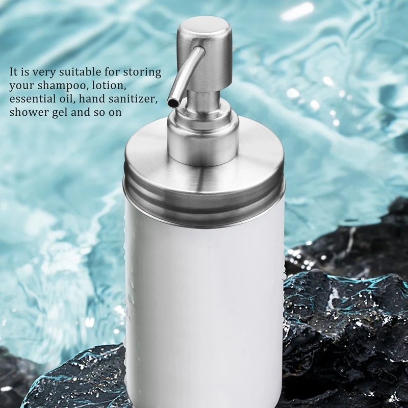 Double Stainless Steel Soap Pump And Lotion Dispenser Lid,Replacement Rust Proof Soap And Lotion Dispenser Pump For Mason Jars O