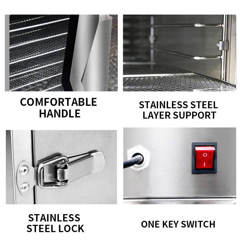 12 طابق الغذاء مجفف الفاكهة ديهيدراتور المنزلية الفولاذ المقاوم للصدأ آلة الفواكه المجففة الخضار الحيوانات الأليفة اللحوم الطب 1000 واط