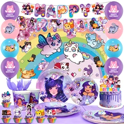 112 pcs Aph-mau Cat Game Themed Birthday Party Supplies Decorations Set with Banner, Balloons,Cake Cupcake Toppers Backdrop etc