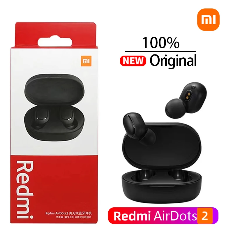 Xiaomi Redmi Airdots 2 Earphones Mi Original Xiaomi True Wireless Headphones Bluetooth Air Dots Headset TWS Earbuds Control