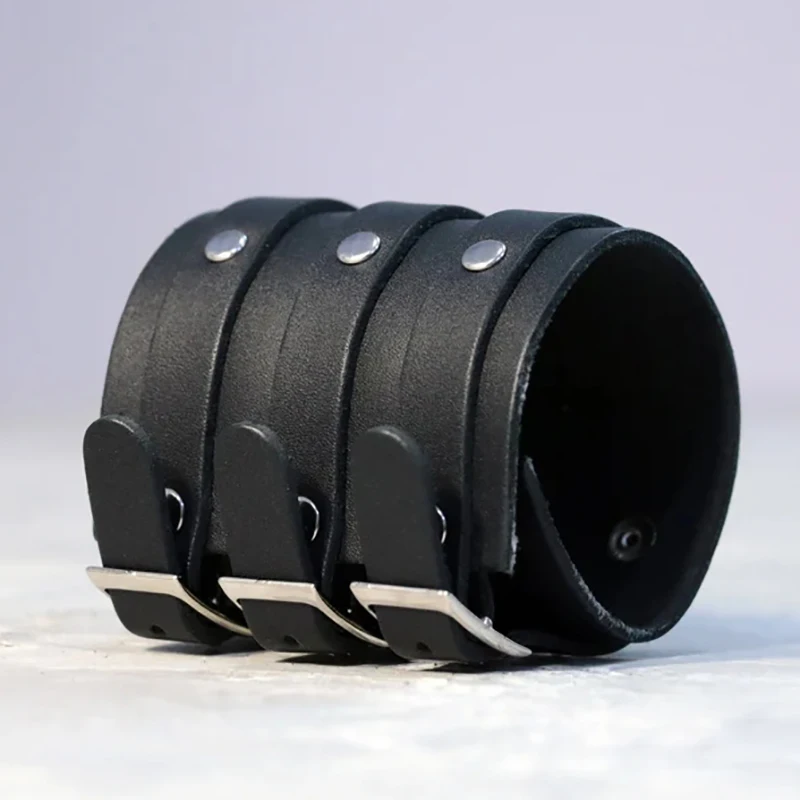 1PC Men\'s Fashion Versatile Bracelet Vintage Wide Strap Punk Style Multilayer Leather Wristband Simple Accessories Jewelry