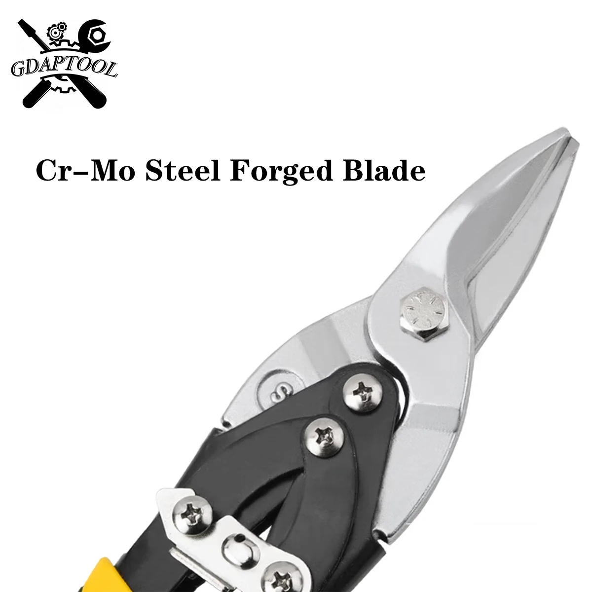 250mm Labor-Saving Cr-Mo Steel Aviation Snips, Multi-Purpose Shears for Aluminum Ceiling, Sheet Metal & Auto Repair