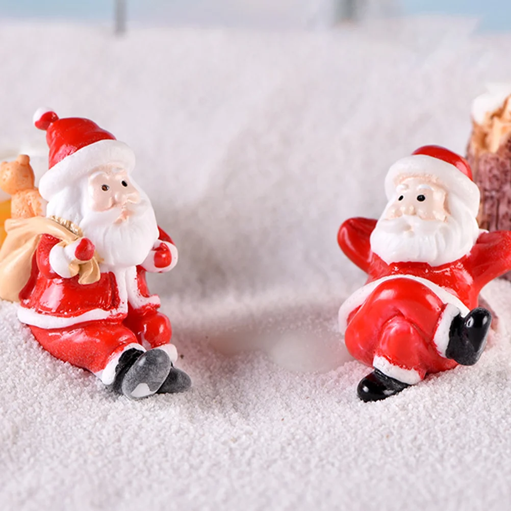 

Christmas Santa Claus Miniature Landscape Snow Ornaments Miniatures Decors Snowman Figurine Party Supplies
