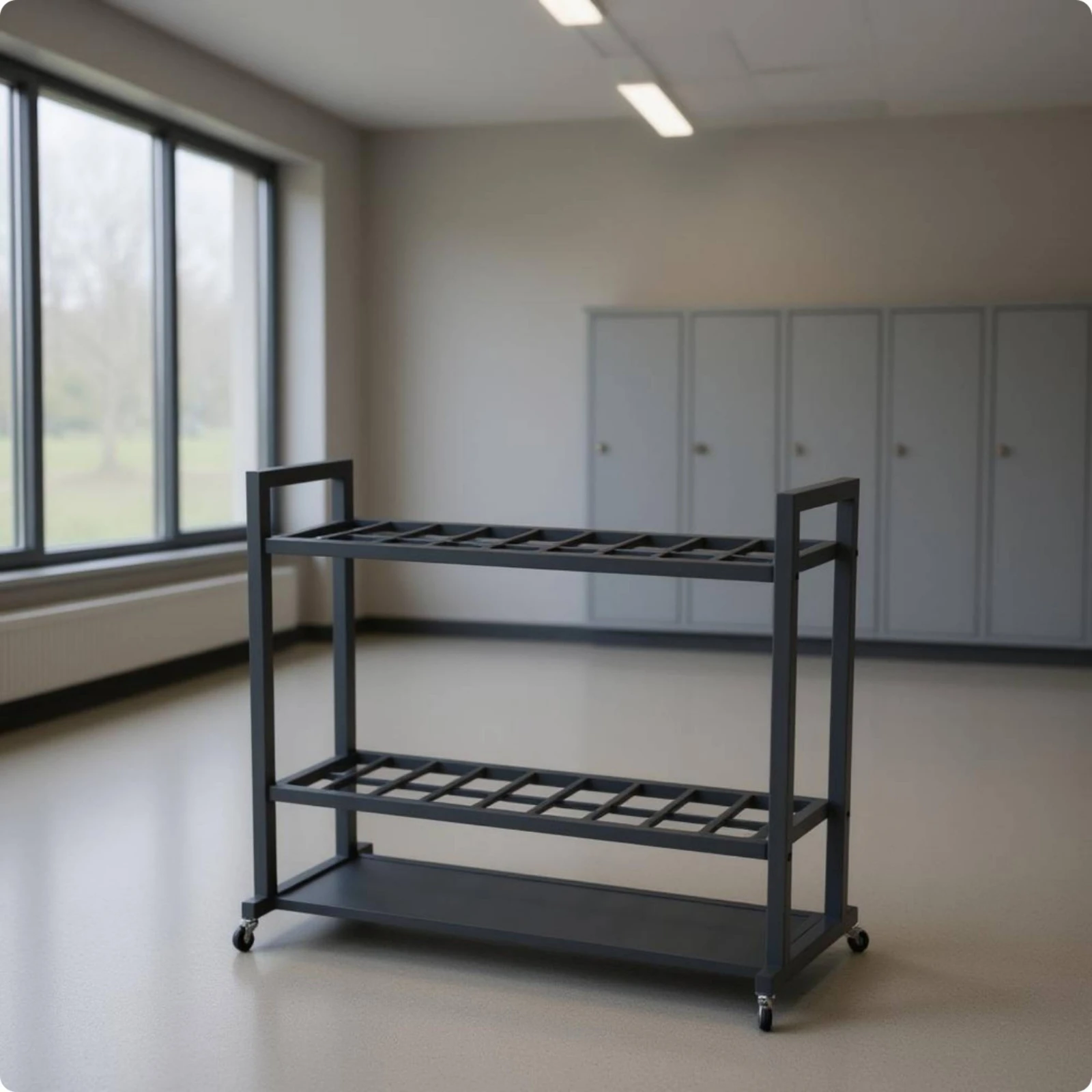 حامل عصي اللاكروس بقاعدة صلبة، - مراجعة Sports Equipment Locker وسعره