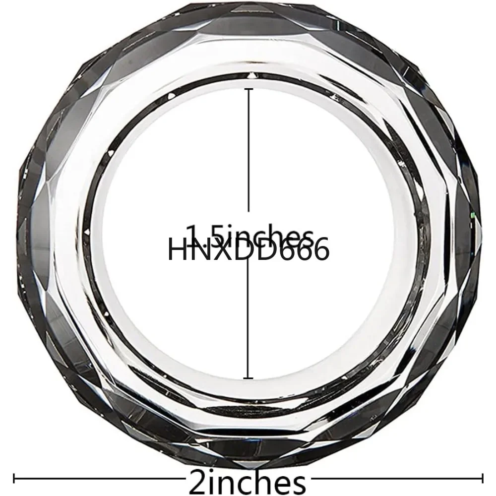 Crystal Napkin Ring Holders - 2 Inch Set of 12, Table Party Wedding Set Christmas Decorations, Napkin Rings