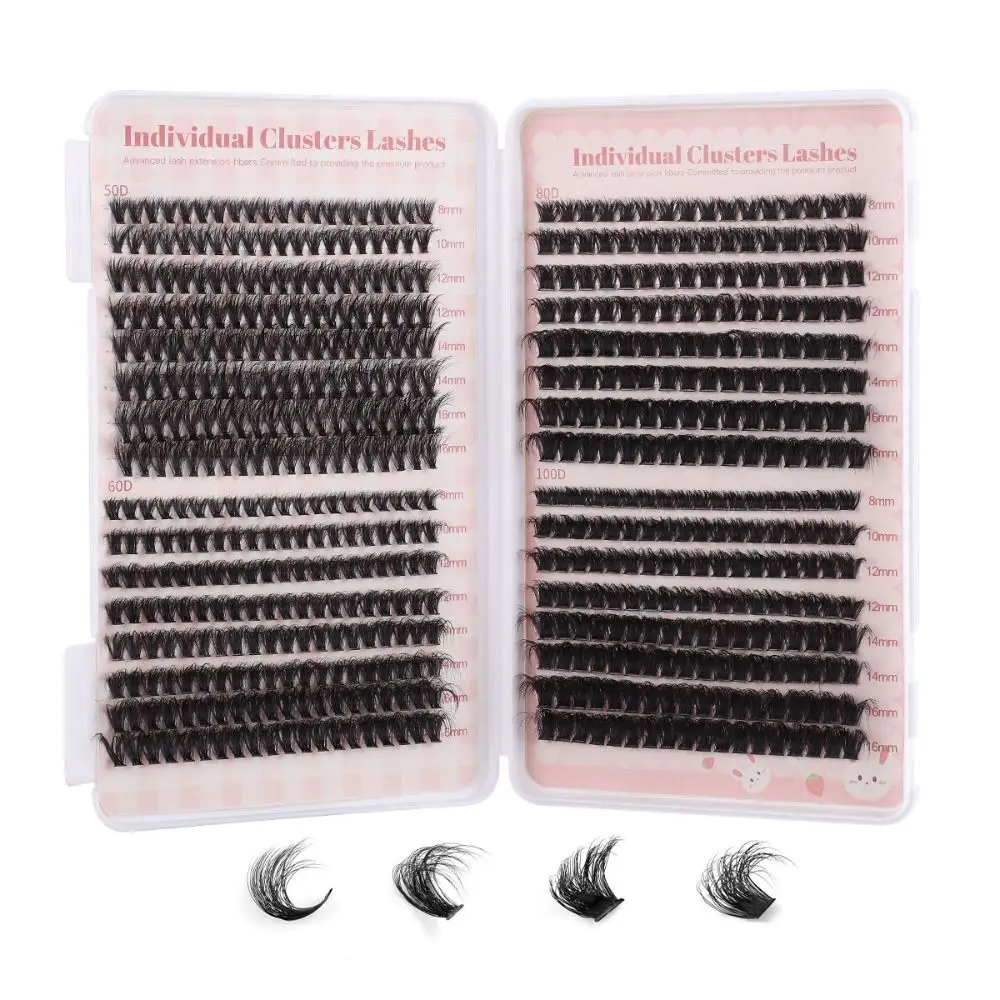 

fASHION Curled Cluster False Lashes Soft Makeup Curly False Eyelash DIY Long Lasting Individual Fake Eyelashes Party