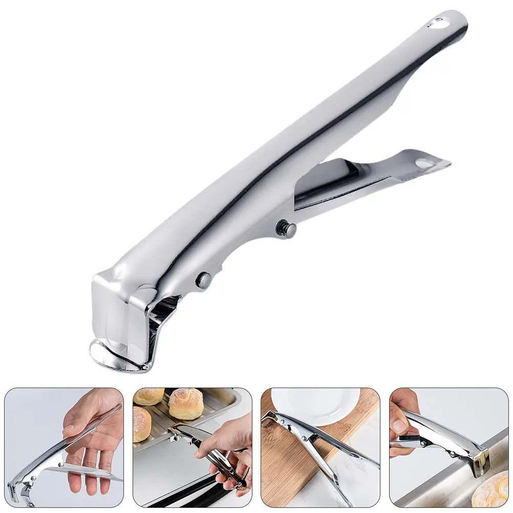 1Pcs Stainless Steel Hot-Proof Bowl Gripper Strong Load Bearing Kitchen Tool Comfortable Handle Dish Clip Pot Holder
