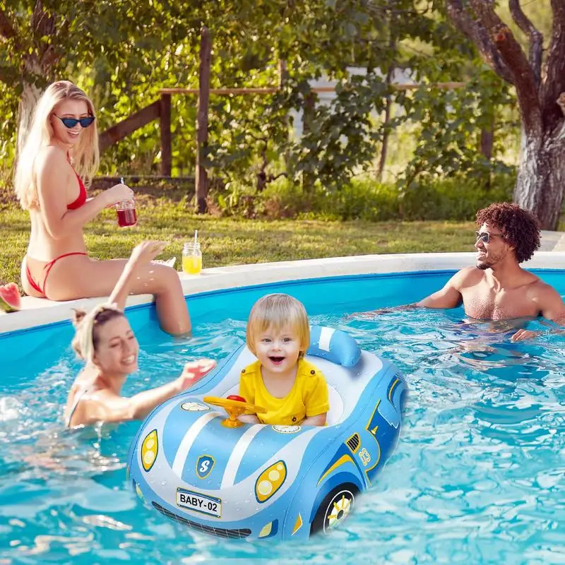 Pool-Schlauchboote für Kinder, Autoform, aufblasbarer Pool-Schwimmer, Spiele im Freien, aufblasbares Aufsitzwasserspielzeug für Kinder im Alter von 3 Jahren, Pool-Spielzeug