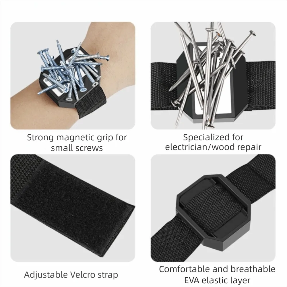 Strong Magnet Wristband Adjustable Strap Sturdy Design Magnetic Wrist Tool Belt Portable Multi-Functional