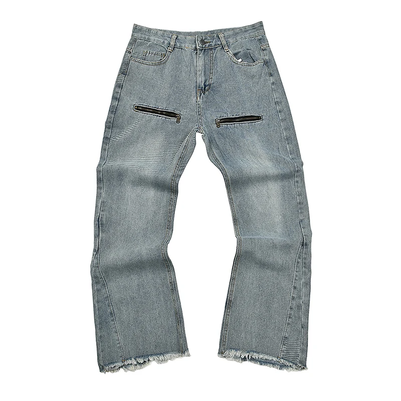 

Loose Casual Street Jeans Men Women European American Trend Retro Hip-hop Style Light Blue Jeans