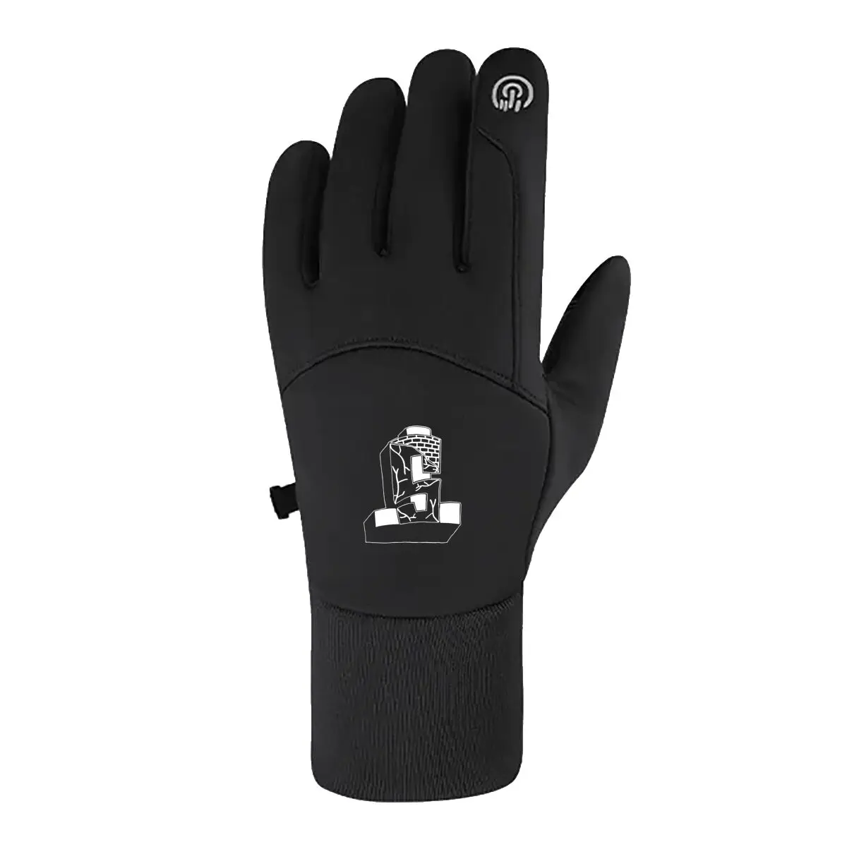 Abstract Shape Outline Graphic Classic Fleece Gloves for Cycling Hiking