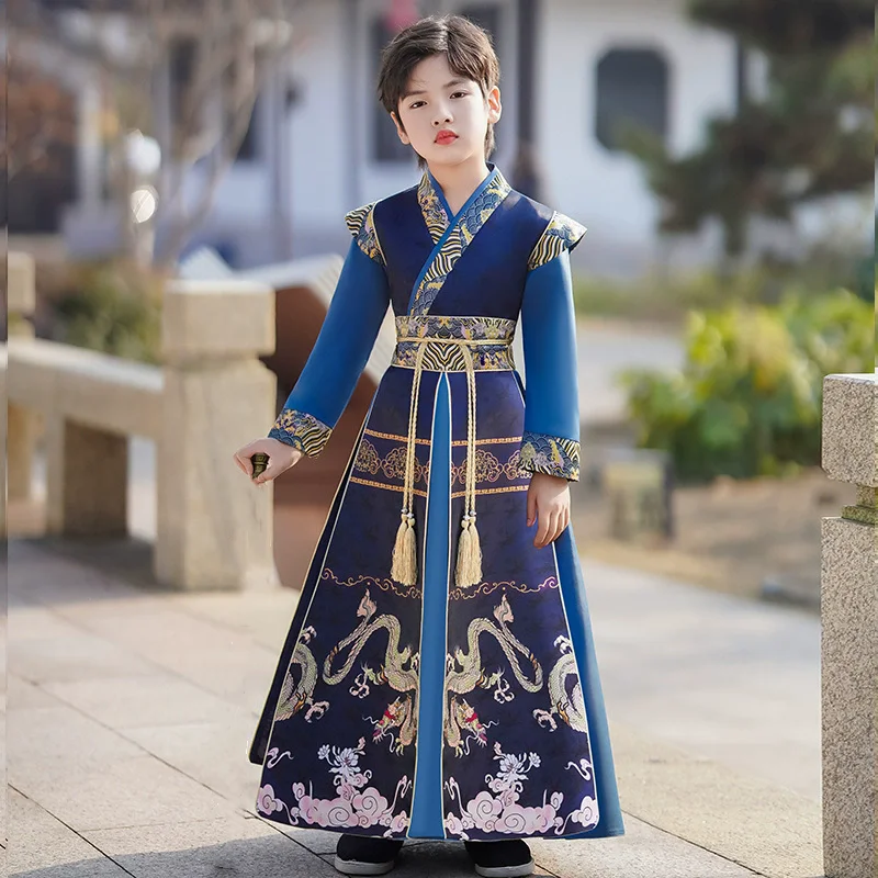 

Детский комплект Ханьфу для мальчиков, традиционная китайская одежда, костюм для девочек, детский наряд для косплея, детское платье, китайский костюм для мужчин, платье