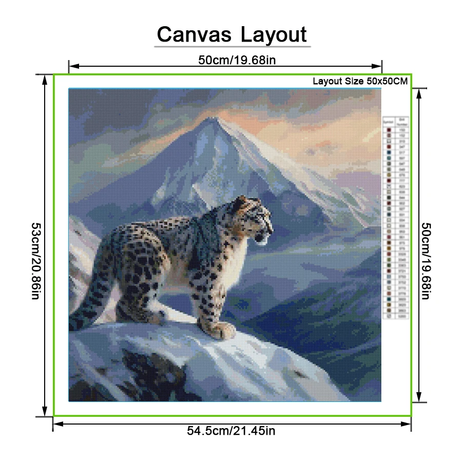 Mountain Top Snow Leopard Diy Diamond Art Painting New Collection 2025 Animals Full Mosaic Embroidery Picture Size 100x100cm