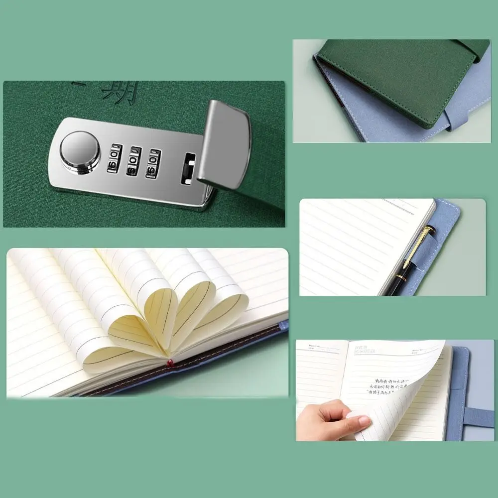 A5 100Sheets Diary Book with Lock Thickened Writing Pads Lockable Secrets Journal Lucky Letter Stationery Password Lock Notebook