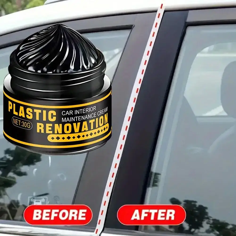 Black Shiny Tire Wax Plastic Coating Repair Paste Long-lasting Protection Repair Cream Black Car Interior Renovation And Gl C6U5