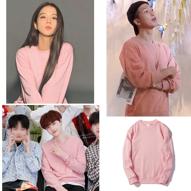 

Jisoo Jin Nan Jun Treasure Daraeung Pure Cotton Loose Sweatshirt Korean Style round Neck Print Top for Women