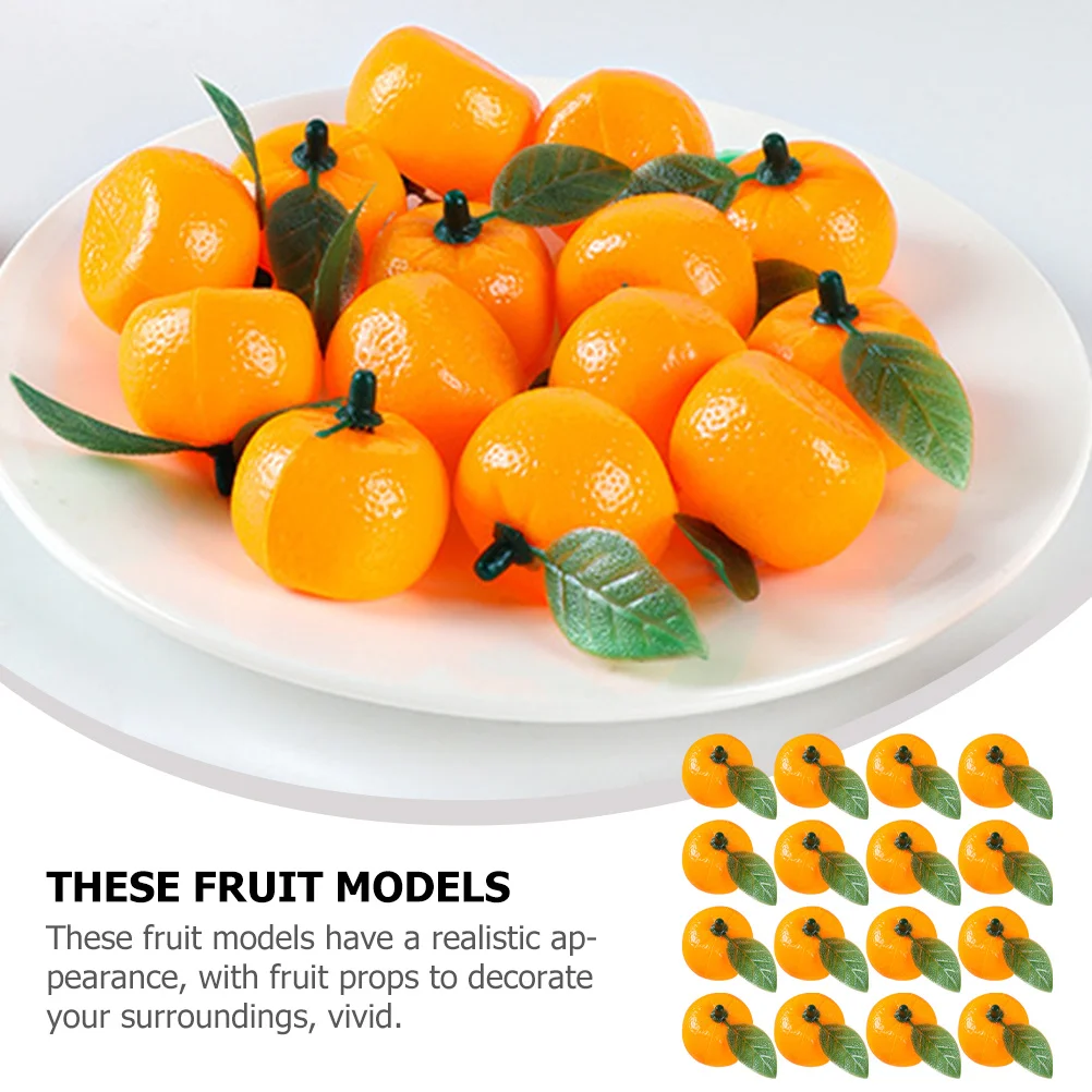 

50pcs Lifelike Artificial Decor For Home Photo Props Fake Orange Props Plastic Ornament Display Fruit Models Cabinet Orange