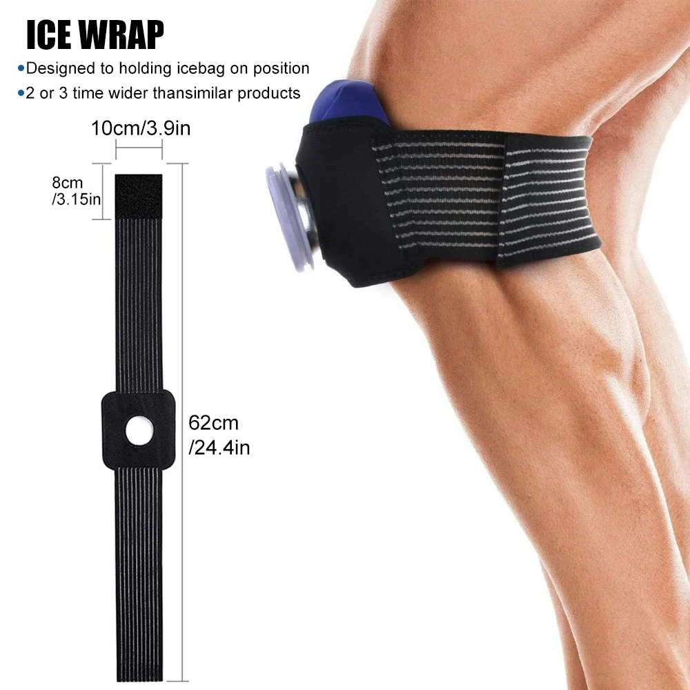 Ice Cold Pack Reusable Ice Bags Hot Water Bag for Injuries,Hot Cold Therapy and Pain Relief with Elastic Breathable Support Wrap