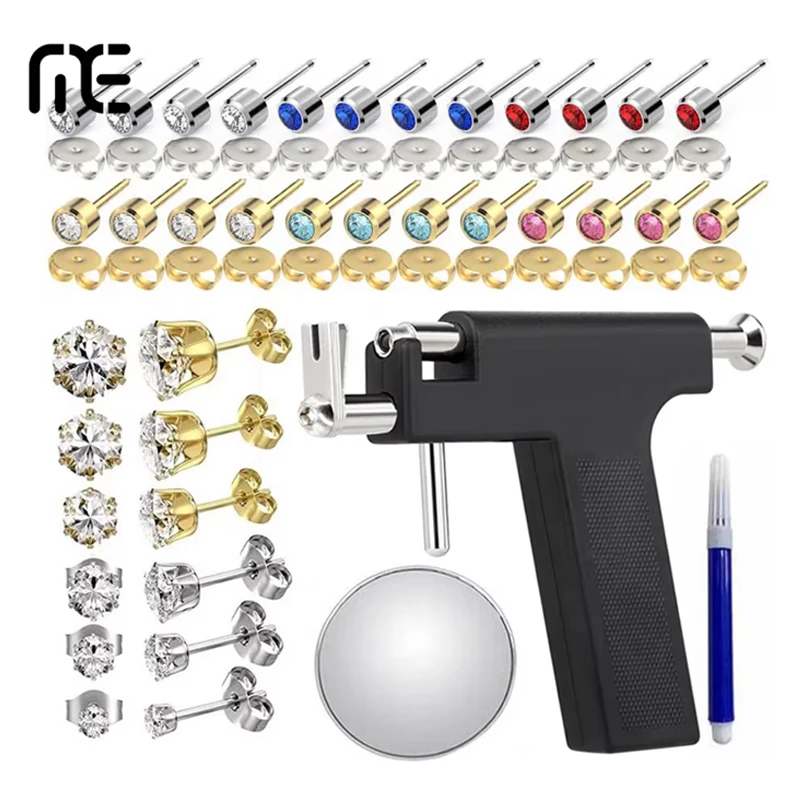 Ear Piercing Kit Professional Ear Piercing Gun with 36pcs Stainless Steel Earrings Stud for Salon Home Use