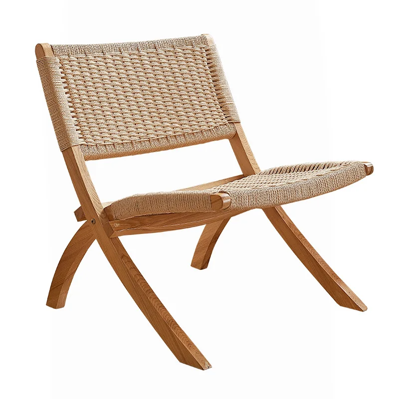 

Folding solid wood rattan sofa chair