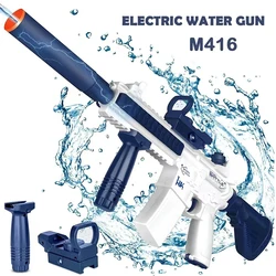 Pistola de agua eléctrica M416, juguete de tiro completamente automático, entretenimiento al aire libre en la playa, regalos para niños y adultos