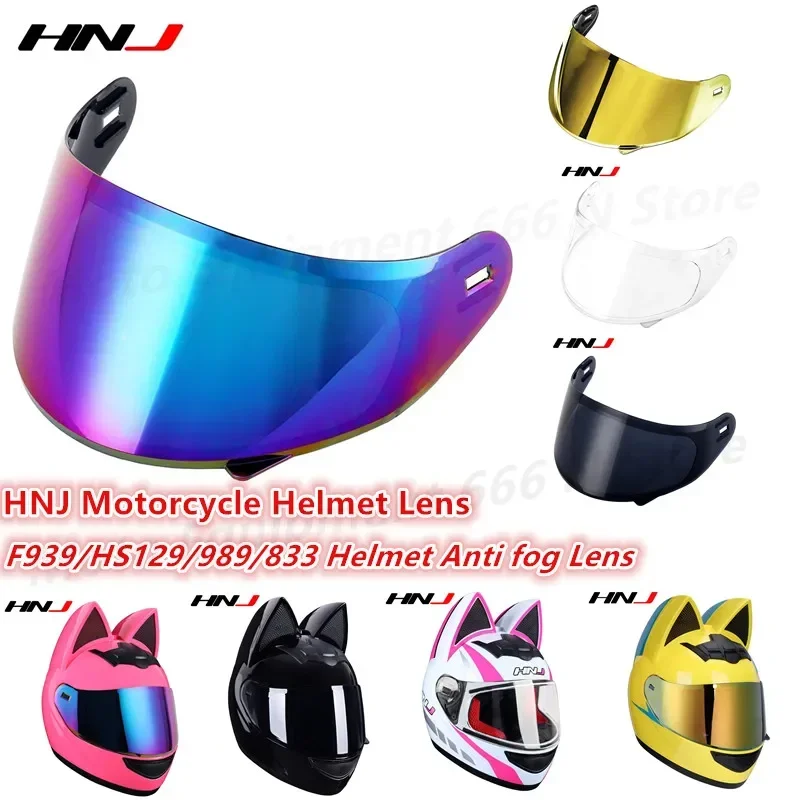 

HNJ Motorcycle Helmet Lens Original F939 Helmet Anti Fog Lens Transparent Gold Color Motorcycle Visors Helmet accessories
