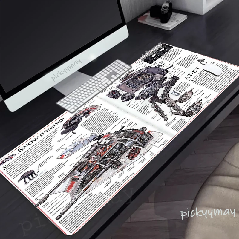 Mouse Pads Spacecraft Drawings Table Mats Computer Mousepad Company Big Desk Pad 100x50cm Large Gamer Mousepads Mouse Mat