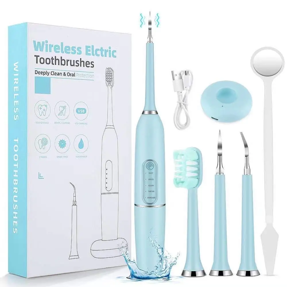 

Sonic Electric Toothbrush with Replacement Cleaning Head USB Wireless Charge Dental Vibration Teeth Cleaner for Adult Kids