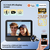 DANMINI 4.3Inch LCD Display 1080P Tuya Smart WIFI Digital Peephole Doorbell Camera S30 With 5000mah Silent Video Camera