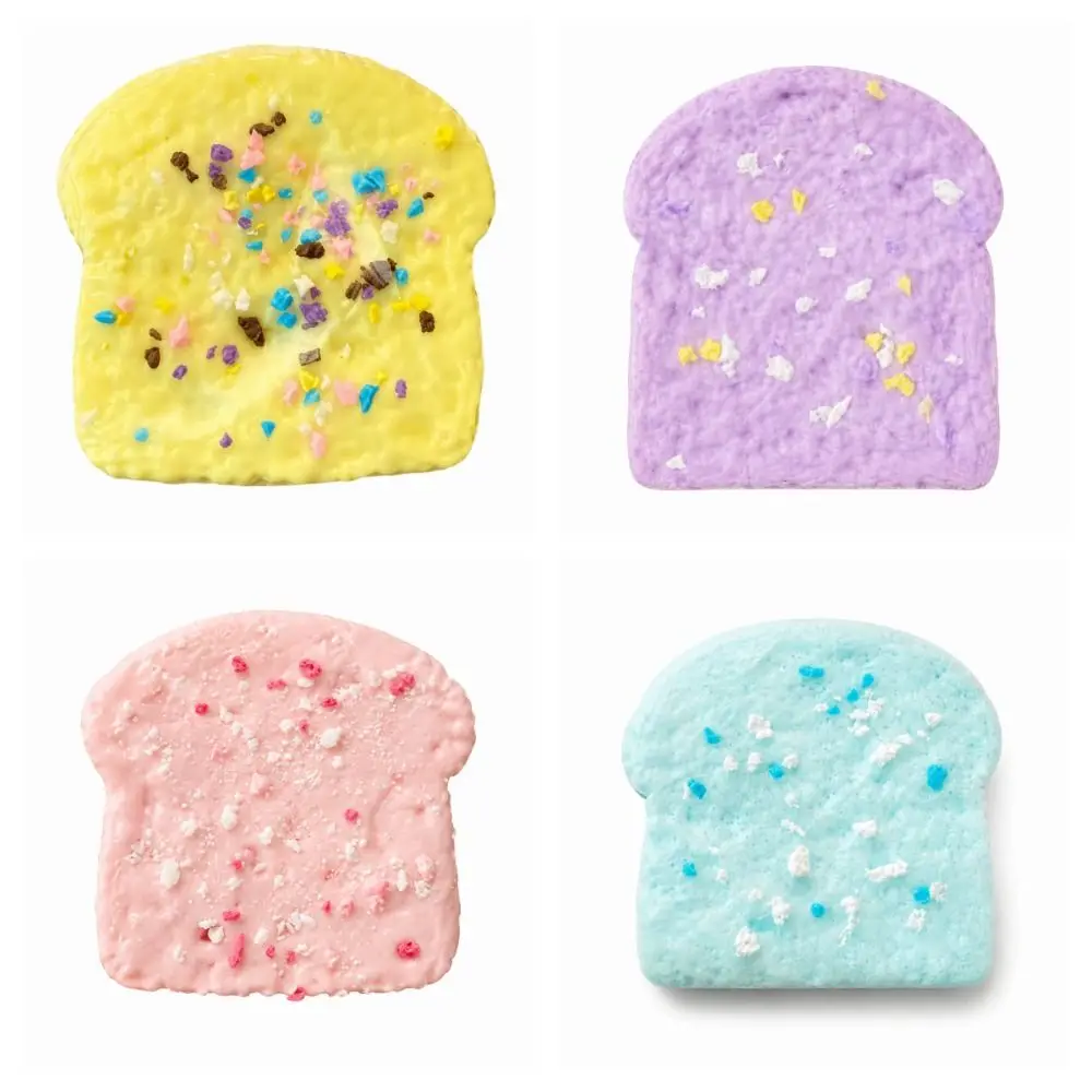 Toast Cake Stress Relief Toys Slow Rebound Super Thick Texture Squeeze Toys Cute Design Muddy Texture Desktop Ornaments