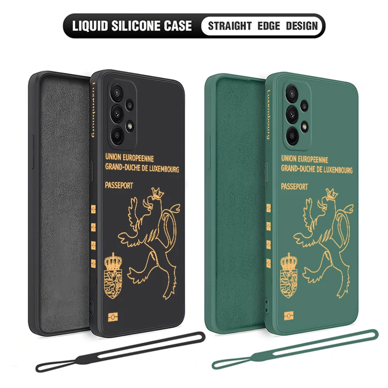 Luxembourg Passport Cover Phone Case For Xiaomi Poco M5 X5 F5 F4 X4 M4 F3 X3 M3 F2 X2 Pro C40 4G 5G GT Liquid Silicone Cover