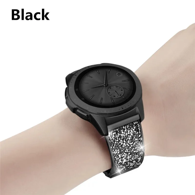 Pulseira de metal diamante para samsung watch 7 6 5 4 huawei watch 4 gt4/amazfit 47mm pulseira de substituição para active 2 20mm 22mm bandas