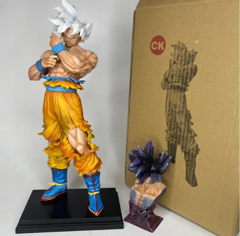 

Dragon Ball Ultra Instinct Goku Collectible Action Figure Two Replaceable Heads Super Saiyan Ck Style Anime Statue Desktop Decor