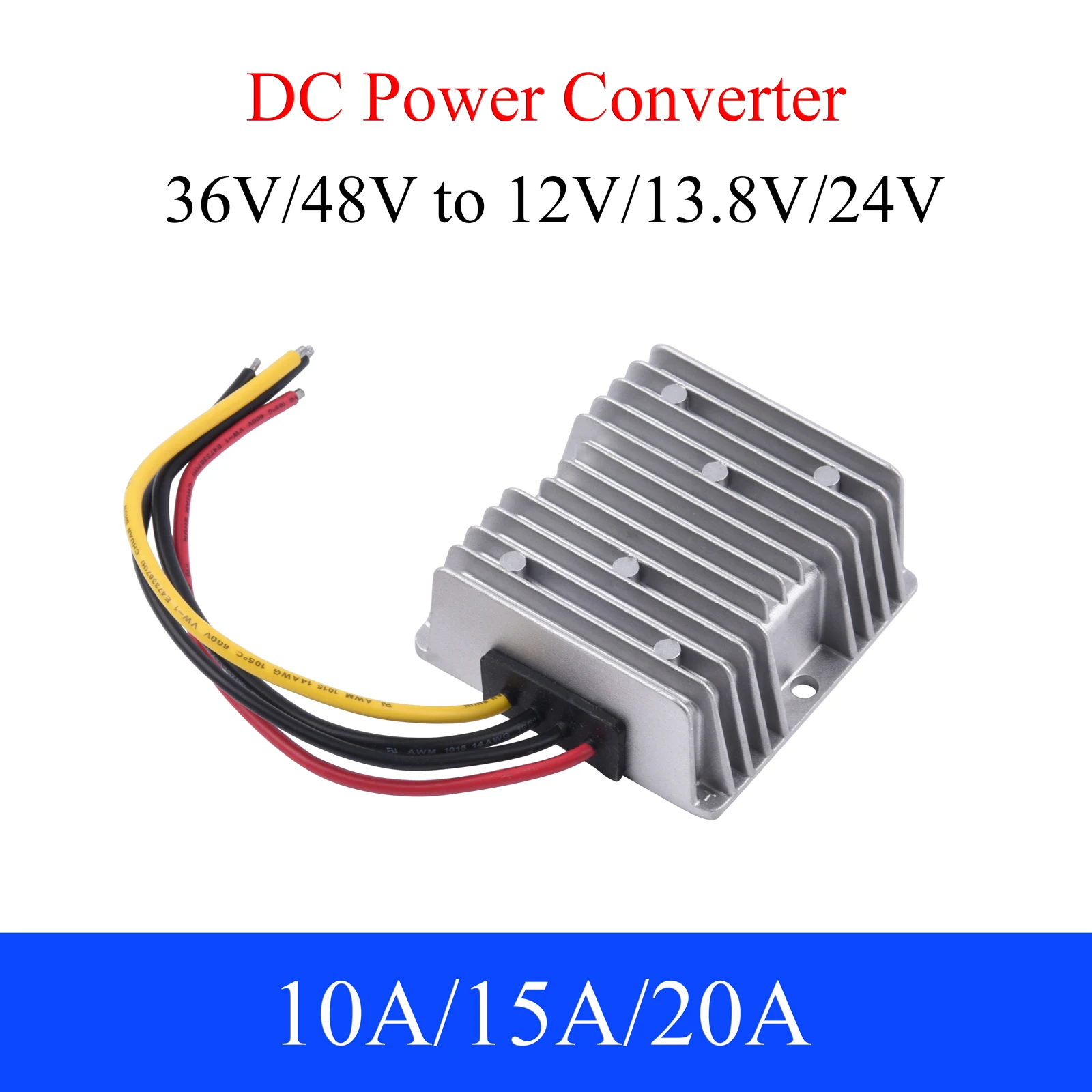 DC 36/48V to 12V/13.8V/24V Power Converter 10A 15A 20A Buck Regulator Step-Down Voltage Reducer Supply Module for Car