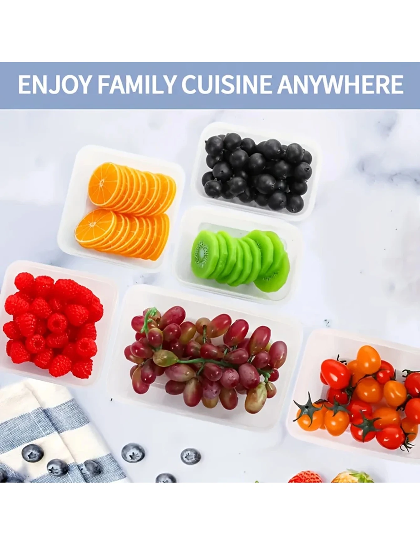 12pcs/Sealed food storage container with easy buckle lid, suitable for kitchen organizing fruits vegetables with labels and pens